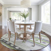 Piper Looms Chantille Stripes ACN1964 Aloe Machine Washable Area Rug Round Lifestyle Image Feature