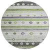 Piper Looms Chantille Stripes ACN1964 Aloe Machine Washable Area Rug Round Main Image