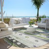 Piper Looms Chantille Stripes ACN1964 Aloe Machine Washable Area Rug Round Outdoor Lifestyle Image Feature