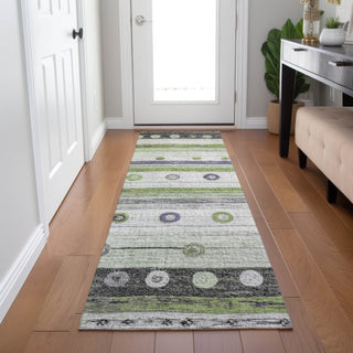 Piper Looms Chantille Stripes ACN1964 Aloe Machine Washable Area Rug Runner Lifestyle Image Feature
