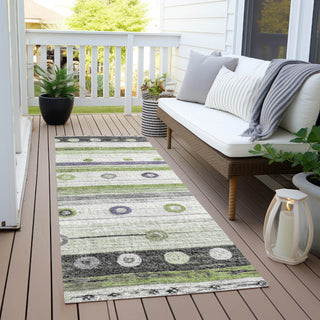 Piper Looms Chantille Stripes ACN1964 Aloe Machine Washable Area Rug Runner Outdoor Lifestyle Image Feature