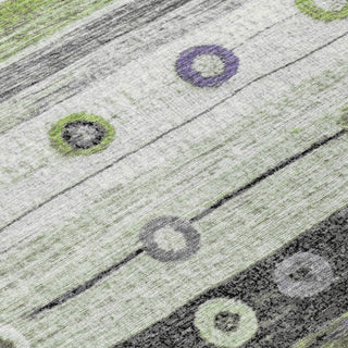Piper Looms Chantille Stripes ACN1964 Aloe Machine Washable Area Rug Swatch Image