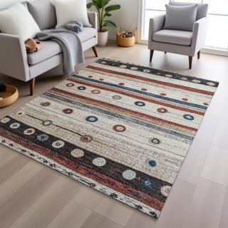 Piper Looms Chantille Stripes ACN1964 Beige Machine Washable Area Rug Lifestyle Image Feature