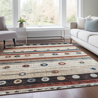 Piper Looms Chantille Stripes ACN1964 Beige Machine Washable Area Rug Lifestyle Image Feature