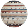 Piper Looms Chantille Stripes ACN1964 Beige Machine Washable Area Rug Round Main Image