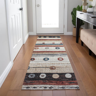 Piper Looms Chantille Stripes ACN1964 Beige Machine Washable Area Rug Runner Lifestyle Image Feature