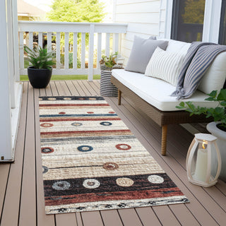 Piper Looms Chantille Stripes ACN1964 Beige Machine Washable Area Rug Runner Outdoor Lifestyle Image Feature