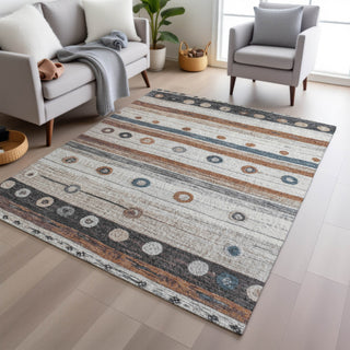 Piper Looms Chantille Stripes ACN1964 Copper Machine Washable Area Rug Lifestyle Image Feature