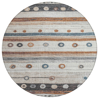 Piper Looms Chantille Stripes ACN1964 Copper Machine Washable Area Rug Round Main Image