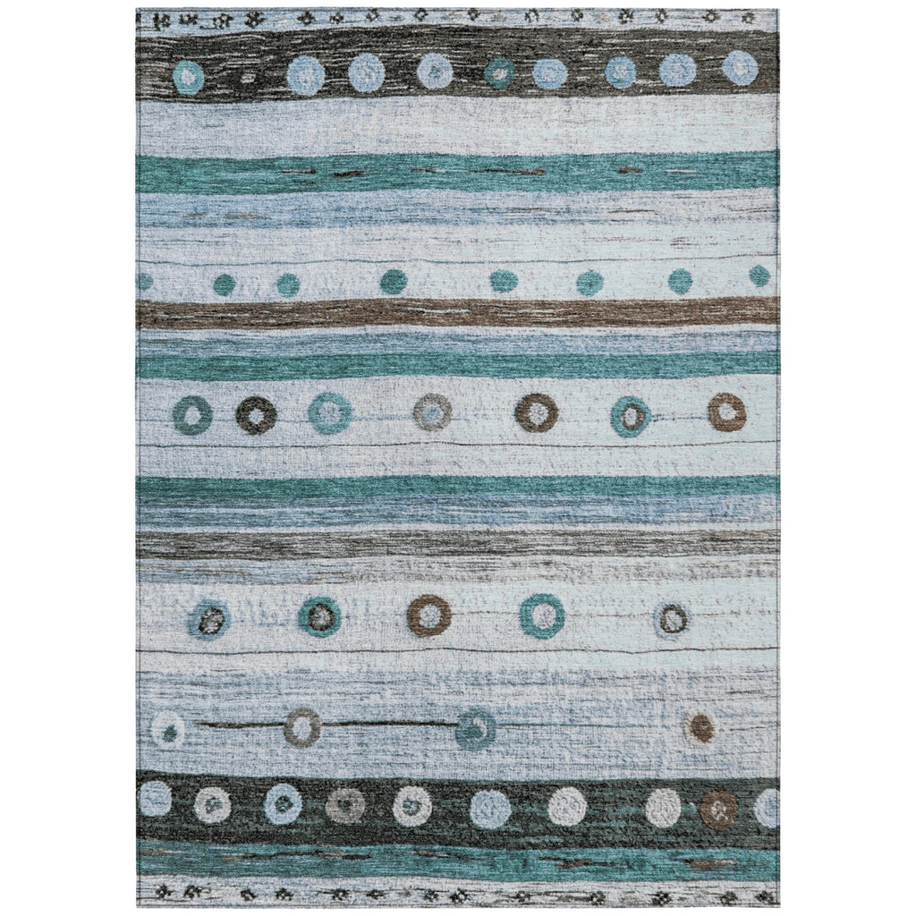 Piper Looms Chantille Stripes ACN1964 Teal Machine Washable Area Rug main image