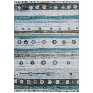 Piper Looms Chantille Stripes ACN1964 Teal Machine Washable Area Rug main image