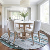 Piper Looms Chantille Stripes ACN1964 Teal Machine Washable Area Rug Round Lifestyle Image Feature