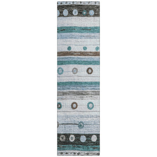 Piper Looms Chantille Stripes ACN1964 Teal Machine Washable Area Rug Runner Main Image