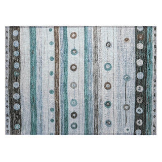Piper Looms Chantille Stripes ACN1964 Teal Machine Washable Area Rug Scatter Main Image