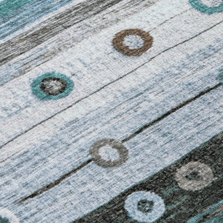 Piper Looms Chantille Stripes ACN1964 Teal Machine Washable Area Rug Swatch Image