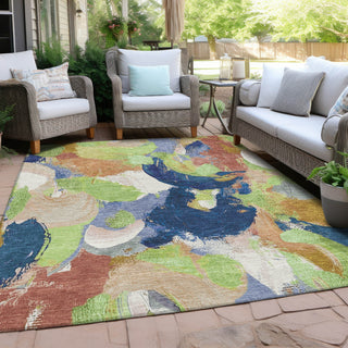 Piper Looms Chantille Abstract ACN1965 Aloe Machine Washable Area Rug Outdoor Lifestyle Image Feature