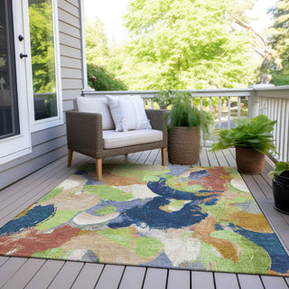 Piper Looms Chantille Abstract ACN1965 Aloe Machine Washable Area Rug Outdoor Lifestyle Image Feature
