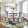 Piper Looms Chantille Abstract ACN1965 Aloe Machine Washable Area Rug Round Lifestyle Image Feature