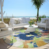 Piper Looms Chantille Abstract ACN1965 Aloe Machine Washable Area Rug Round Outdoor Lifestyle Image Feature