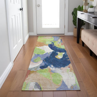 Piper Looms Chantille Abstract ACN1965 Aloe Machine Washable Area Rug Runner Lifestyle Image Feature