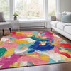 Piper Looms Chantille Abstract ACN1965 Blush Machine Washable Area Rug Lifestyle Image Feature