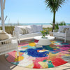 Piper Looms Chantille Abstract ACN1965 Blush Machine Washable Area Rug Round Outdoor Lifestyle Image Feature