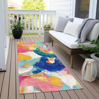 Piper Looms Chantille Abstract ACN1965 Blush Machine Washable Area Rug Runner Outdoor Lifestyle Image Feature