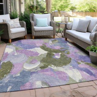 Piper Looms Chantille Abstract ACN1965 Lavender Machine Washable Area Rug Outdoor Lifestyle Image Feature