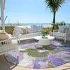 Piper Looms Chantille Abstract ACN1965 Lavender Machine Washable Area Rug Round Outdoor Lifestyle Image Feature