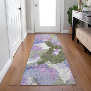 Piper Looms Chantille Abstract ACN1965 Lavender Machine Washable Area Rug Runner Lifestyle Image Feature