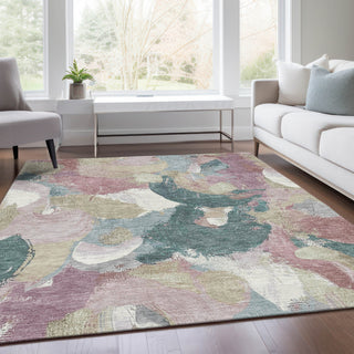 Piper Looms Chantille Abstract ACN1965 Mauve Machine Washable Area Rug Lifestyle Image Feature