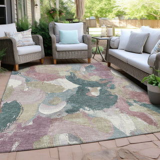 Piper Looms Chantille Abstract ACN1965 Mauve Machine Washable Area Rug Outdoor Lifestyle Image Feature