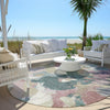 Piper Looms Chantille Abstract ACN1965 Mauve Machine Washable Area Rug Round Outdoor Lifestyle Image Feature