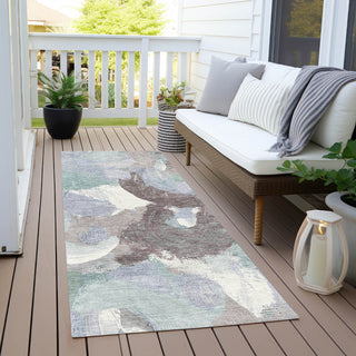 Piper Looms Chantille Abstract ACN1965 Seafoam Machine Washable Area Rug Runner Outdoor Lifestyle Image Feature