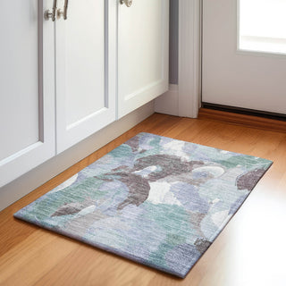 Piper Looms Chantille Abstract ACN1965 Seafoam Machine Washable Area Rug Scatter Lifestyle Image Feature