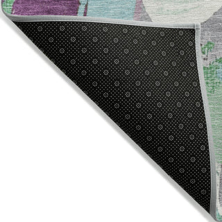 Piper Looms Chantille Abstract ACN1965 Teal Machine Washable Area Rug Backing Image
