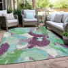 Piper Looms Chantille Abstract ACN1965 Teal Machine Washable Area Rug Outdoor Lifestyle Image Feature