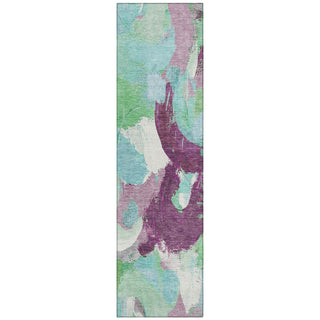 Piper Looms Chantille Abstract ACN1965 Teal Machine Washable Area Rug Runner Main Image