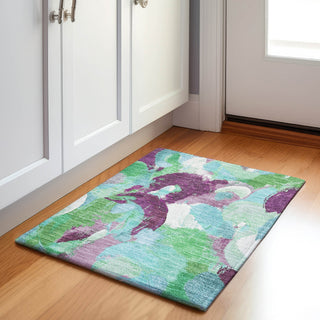 Piper Looms Chantille Abstract ACN1965 Teal Machine Washable Area Rug Scatter Lifestyle Image Feature