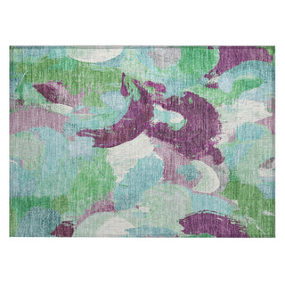 Piper Looms Chantille Abstract ACN1965 Teal Machine Washable Area Rug Scatter Main Image