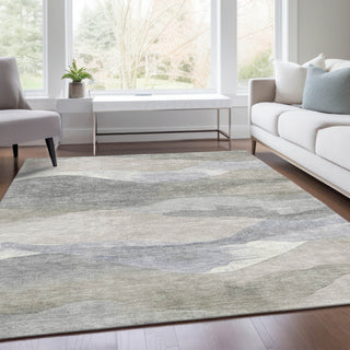 Piper Looms Chantille Waves ACN1966 Beige Machine Washable Area Rug Lifestyle Image Feature