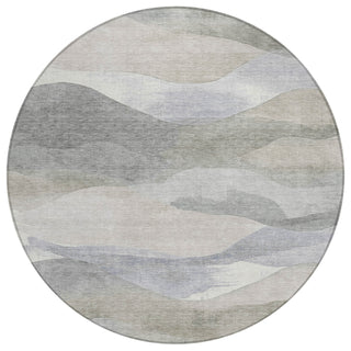 Piper Looms Chantille Waves ACN1966 Beige Machine Washable Area Rug Round Main Image