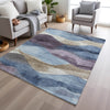 Piper Looms Chantille Waves ACN1966 Denim Machine Washable Area Rug Lifestyle Image Feature
