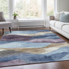 Piper Looms Chantille Waves ACN1966 Denim Machine Washable Area Rug Lifestyle Image Feature