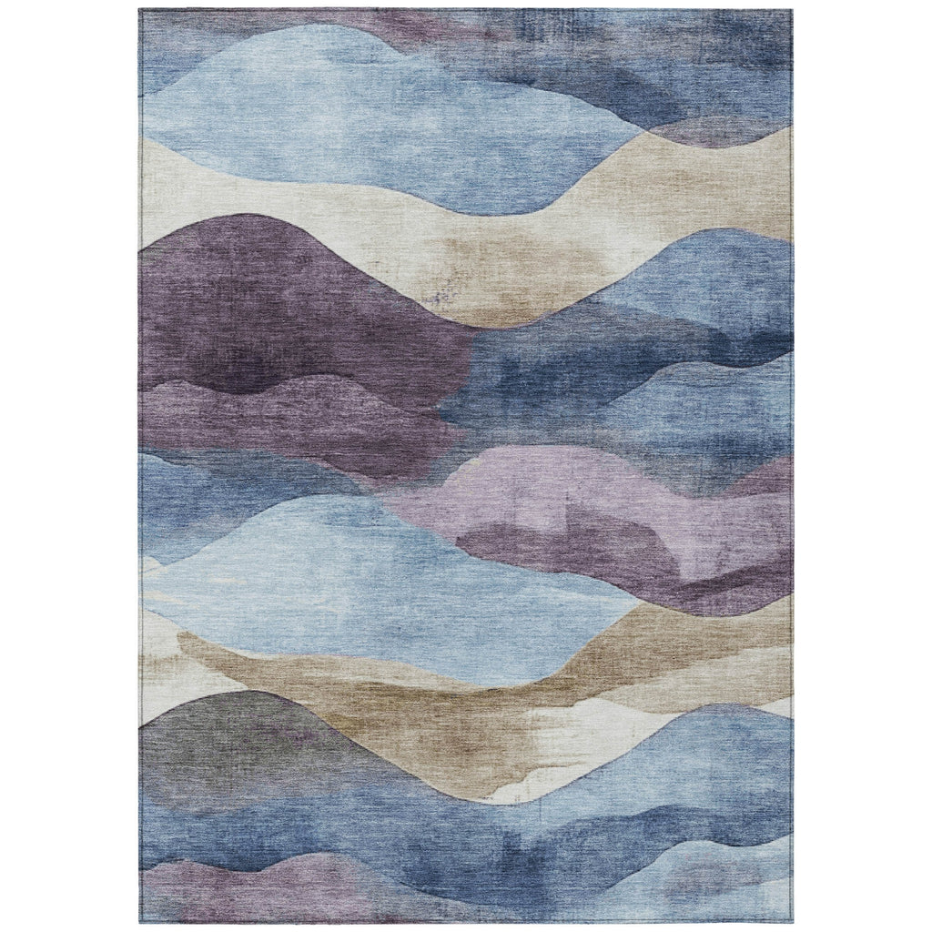 Piper Looms Chantille Waves ACN1966 Denim Machine Washable Area Rug main image