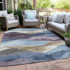 Piper Looms Chantille Waves ACN1966 Denim Machine Washable Area Rug Outdoor Lifestyle Image Feature