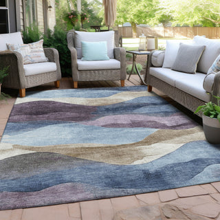 Piper Looms Chantille Waves ACN1966 Denim Machine Washable Area Rug Outdoor Lifestyle Image Feature