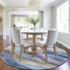 Piper Looms Chantille Waves ACN1966 Denim Machine Washable Area Rug Round Lifestyle Image Feature