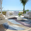 Piper Looms Chantille Waves ACN1966 Denim Machine Washable Area Rug Round Outdoor Lifestyle Image Feature