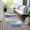 Piper Looms Chantille Waves ACN1966 Denim Machine Washable Area Rug Runner Outdoor Lifestyle Image Feature